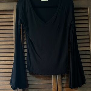 Elegant Black V-Neck Women's Top